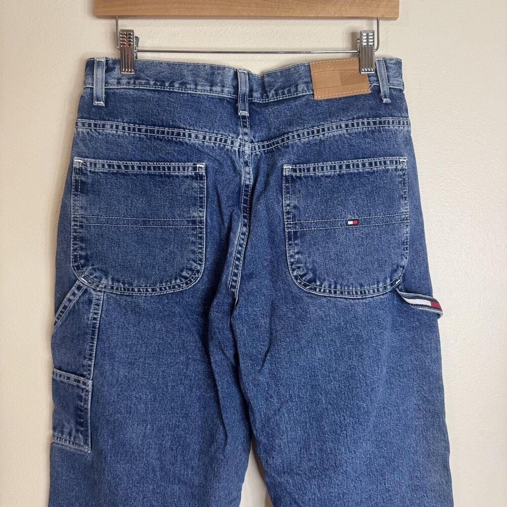 Vintage Tommy Hilfiger Jeans Womens 8 Blue High Rise Carpenter Wide Leg Y2K - Picture 10 of 12